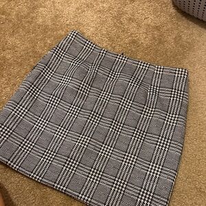 Pink Lily Black and White Checkered Mini Skirt